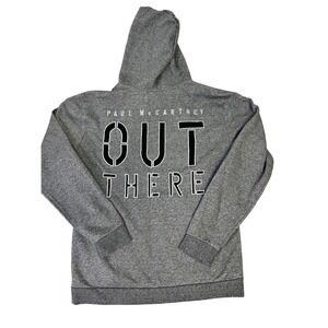 Paul McCartney Signature Gray Full Zip Hoodie Jacket Mens Large Music‎ Notes